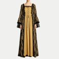 thumbnail image 2 of IWRICH Women's Victorian Dress Masquerade Ball Gown Renaissance Halloween Party Carnival Outfits Gold XXL, 2 of 4