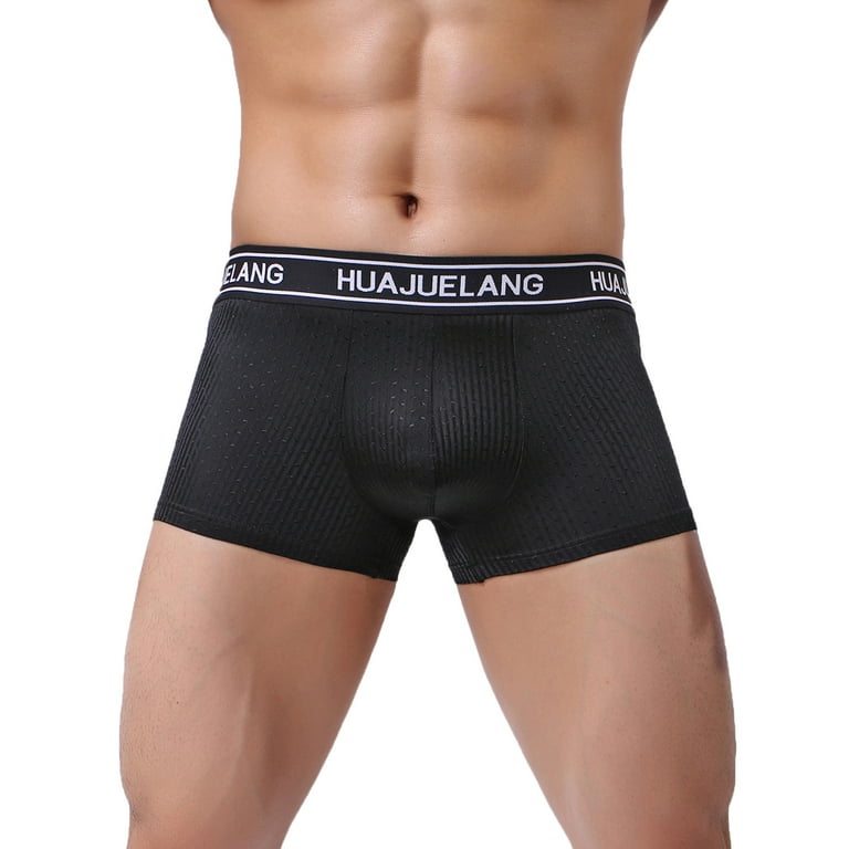 Mens Ice-Silk Underwear Low-Waist Boxer Breathable Sexy Mens Boxer Underwear