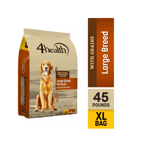 4health with Wholesome Grains Large Breed Adult Chicken Formula Dry Dog Food 45 lb