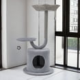 thumbnail image 2 of Pefilos 42" Cat Tree for Small Indoor Cats, Plush Cat Tower with Large Cat Condo, Perch and Sisal for Kittens, Gray, 2 of 7