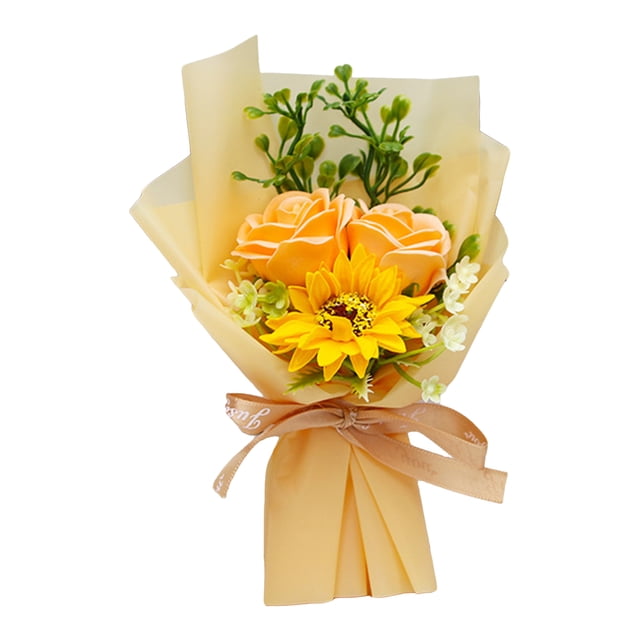 Ramo de flores de jabón con clavel artificial perfumado y rosas para mujer, mamá, esposa, mejor amiga, cumpleaños y Navidad.