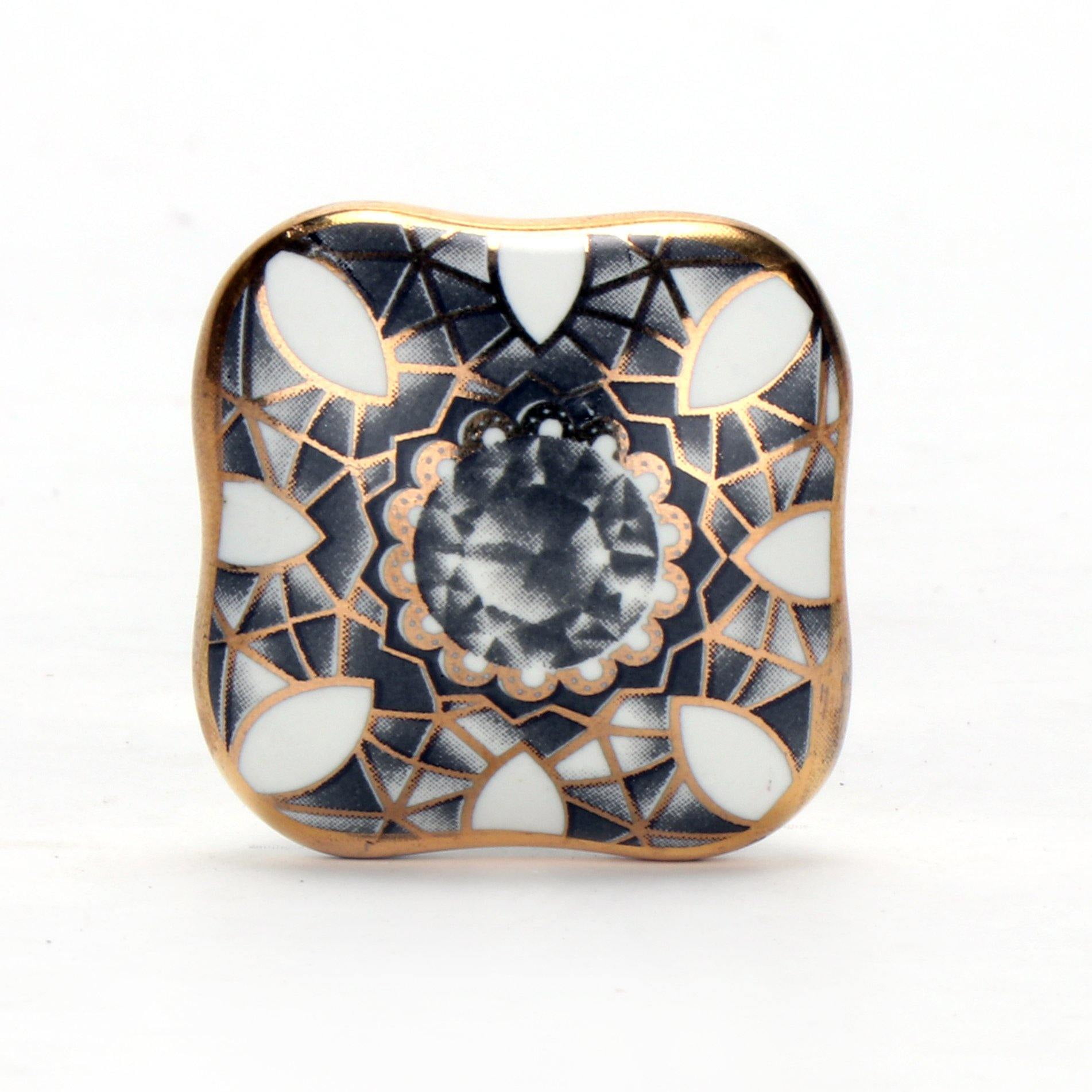 Set Of 6 Cadia Black Ceramic Cabinet Knobs by Perilla Home