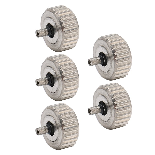 5 piezas de piezas de corona de reloj, piezas de corona de reloj surtidas de acero convenientes para accesorios de repuesto de reloj, 6,5mm/0,26 pulgadas