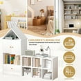 thumbnail image 6 of Bellemave Children’s Wooden Bookshelf with House-shaped Design Toy Storage Cabinet with Shelves and Drawers Kids Bookcases for Reading Nook, Playroom (Single House, White), 6 of 8