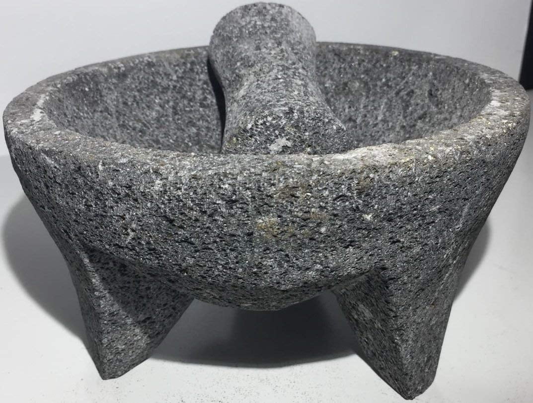 Basalt // Cochinito // Mortar and Pestle: 08.00 Amarillo Mexicano Authentic Mexican Molcajete of Volcanic Stone