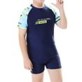 thumbnail image 7 of WOYY Boys 2-Piece Swimsuit Quick Dry Short Sleeve Rash Guard Bathing Suit,Husky, 7 of 7
