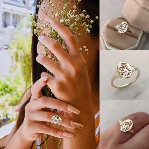 Anillo Ganfancp de Metal Geométrico Nudillo de Oro de la Flor