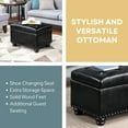 thumbnail image 5 of Convenience Concepts Designs4Comfort 5th Avenue Storage Ottoman, Black Faux Leather, 5 of 12