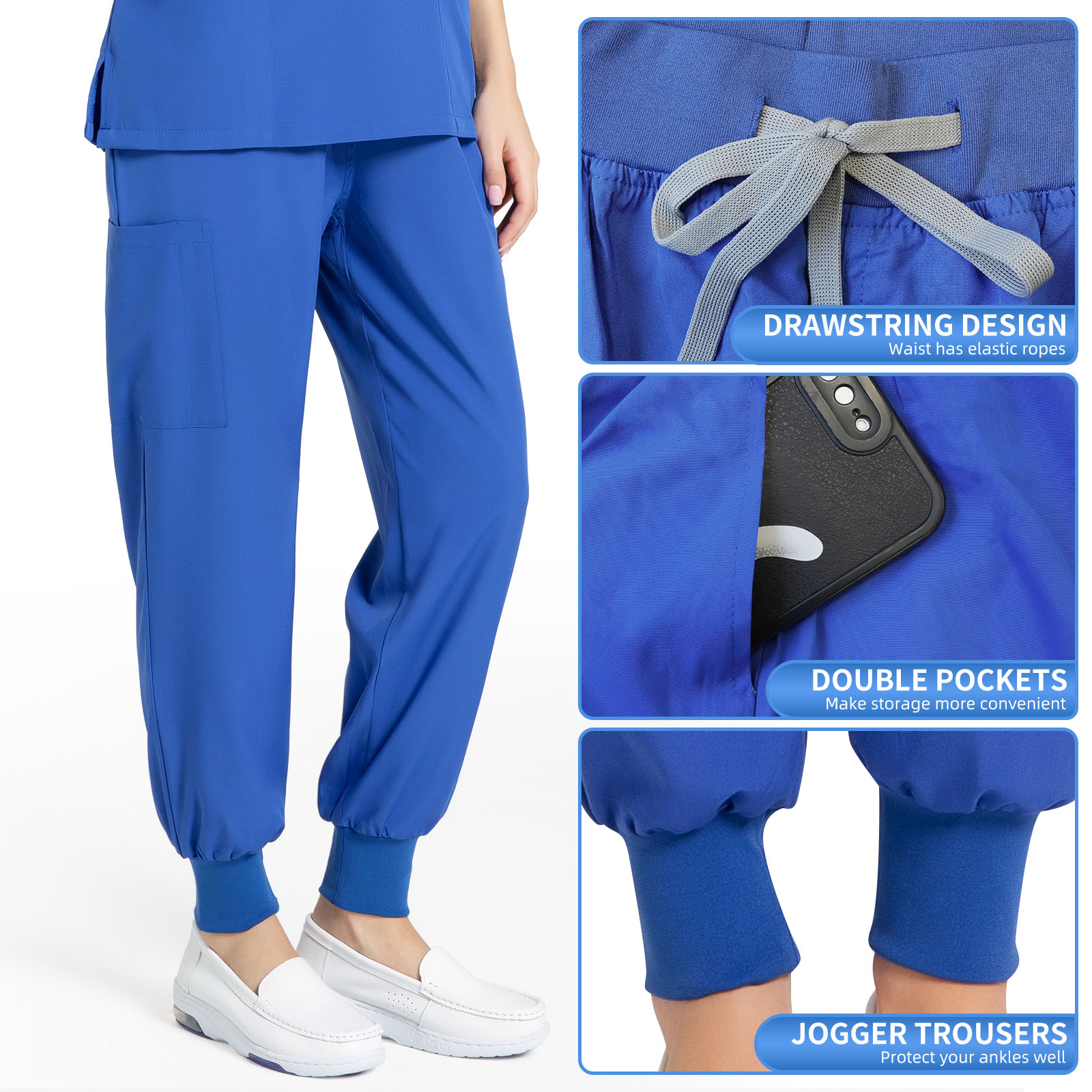 RAYGARD Scrubs Medical Uniform - Women and Man Scrubs Set Medical Scrubs Top and Pants