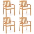 thumbnail image 1 of Costway 4 PCS Patio Dining Chairs with  Removable Padded Cushion Armrests Slatted Backrest, 1 of 9