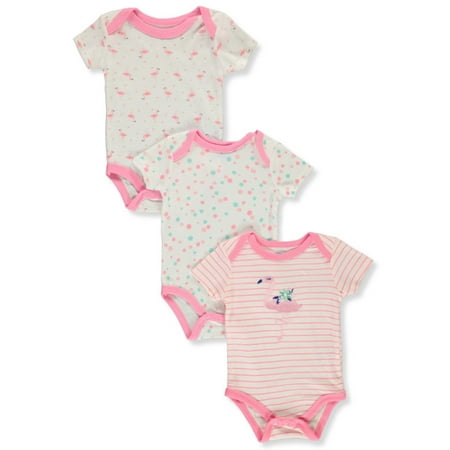 

Bon Bebe Baby Girls 3-Pack Bodysuits - pink/multi 6 - 9 months (Newborn)