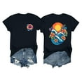 thumbnail image 1 of Lydiaunistar Women's Spring Tops Plus Size Vintage Humor Print Round Neck Short Sleeve T-Shirt - Lightweight Stretch Polyester-Spandex Blend for Summer Black, 1 of 3