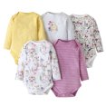 thumbnail image 1 of 5 Pcs/set Baby Infant Toddler Cotton Long-sleeve Bodysuits 3-24 Months Cute Baby Girl Romper Clothes Sets,C,9-12 Months, 1 of 4
