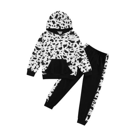 

Ma&Baby Kid Girls Boy 2Pcs Clothes Set Long Sleeve Hooded Tops Jogger Trousers Tracksuit