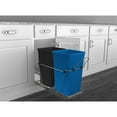 thumbnail image 2 of Rev-A-Shelf Double 27 Quart Sliding Pull Out Waste Containers, Blue/Black, 2 of 8