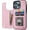 Pink, variant on Phone Case Compatible with iPhone 15 Pro Max Wallet Case with Card Holder, PU Leather Kickstand Card Slots Case, Double Magnetic Clasp and Durable Shockproof Cover