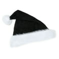 thumbnail image 3 of Christmas Santa Hats, Plush Santa Christmas Hats, Plush Xmas Hats with White Cuffs, Christmas New Year Festive Holiday Party Supplies, 3 of 3
