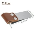 thumbnail image 4 of Uxcell 50mm Stainless Steel Clip with PU Leather Pen Loop Holder, Silver, Brown 2 Count, 4 of 5