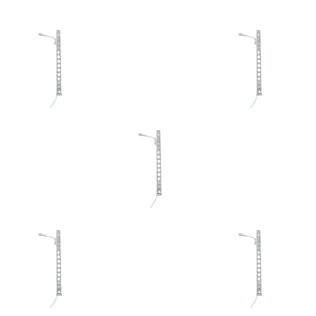 pitrice Model Railway Lamp Classical Pathway Single-Head Lightweight Ladder Streetlights Miniature Outdoor LED Metal Lamppost Silver(Warm Light) 5Set