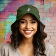 thumbnail image 3 of Dalix Peace Sign Embroidered V Cotton Dad Hat Baseball Cap Adjustable Mens in Olive, 3 of 5