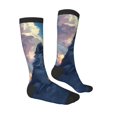 thumbnail image 3 of Vsdgher Cloud Wolf Print Thigh High Socks Extra Long Stretchy Sock Women Over Knee High Opaque Stocking Daily Wear, 3 of 5