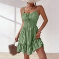 thumbnail image 2 of Rvasteizo Sundress Solid Round Neck Sleeveless Thin Sling Thin Breathable Summer Casual Wear, 2 of 5