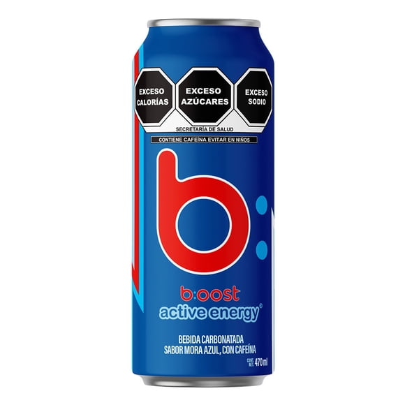 Bebida carbonatada boost zero sabor mora azul 470 ml sin azúcar