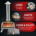 thumbnail image 4 of Outdoor Propane Pizza Oven Gas Wood 12" Pizza Maker Stove with Gas Burner, Thermometer, Wood Tray, Pizza Stone, Pizza Peel, Carry Bag, Black, 4 of 9