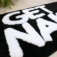 thumbnail image 4 of Get Naked Bath Mat - Cute Bath Mat for Apartment Decor - Black Bath Mat - Black Bathroom Rug with White Letters - 31" x 20", 4 of 7