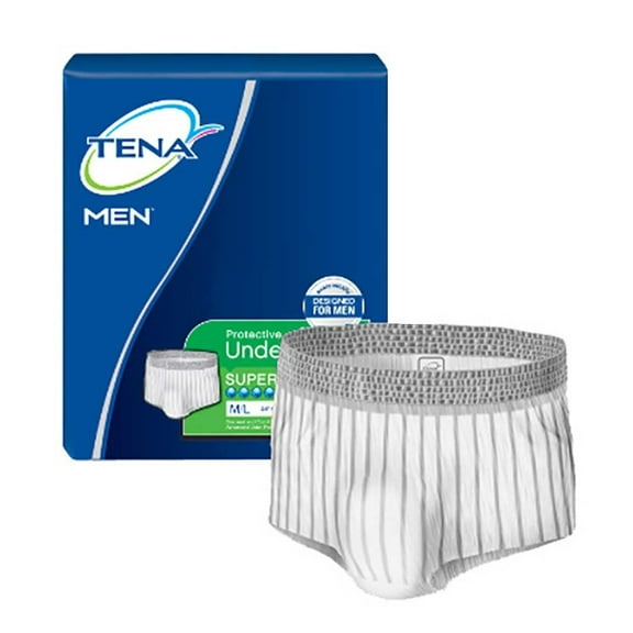 New and Improved Tena Underwear for MEN, Size Medium/Large, Full case of 64