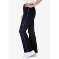 thumbnail image 4 of Woman Within Plus Size Tall Stretch-Cotton Knit Pull-On Bootcut Side-Stripe Leggings, 4 of 6