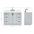 thumbnail image 3 of Ariel Kelly 48 Inch Single Oval Sink Bathroom Vanity With Carrara White Quartz Countertop 1.5 Inch Edge In Grey, 3 of 12