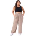 thumbnail image 3 of DARING DIVA Women's Plus Palazzo Stretchy High Waisted Wide Leg Pants 3X Khaki, 3 of 6