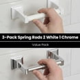 thumbnail image 3 of Toilet Paper Holder Spring Rod – Adjustable 3.75–6.5 Inch Replacement Roller Spindle for Bathroom Tissue Dispensers – Spring-Loaded Bar – 2 White + 1 Chrome – Pack of 3, 3 of 7