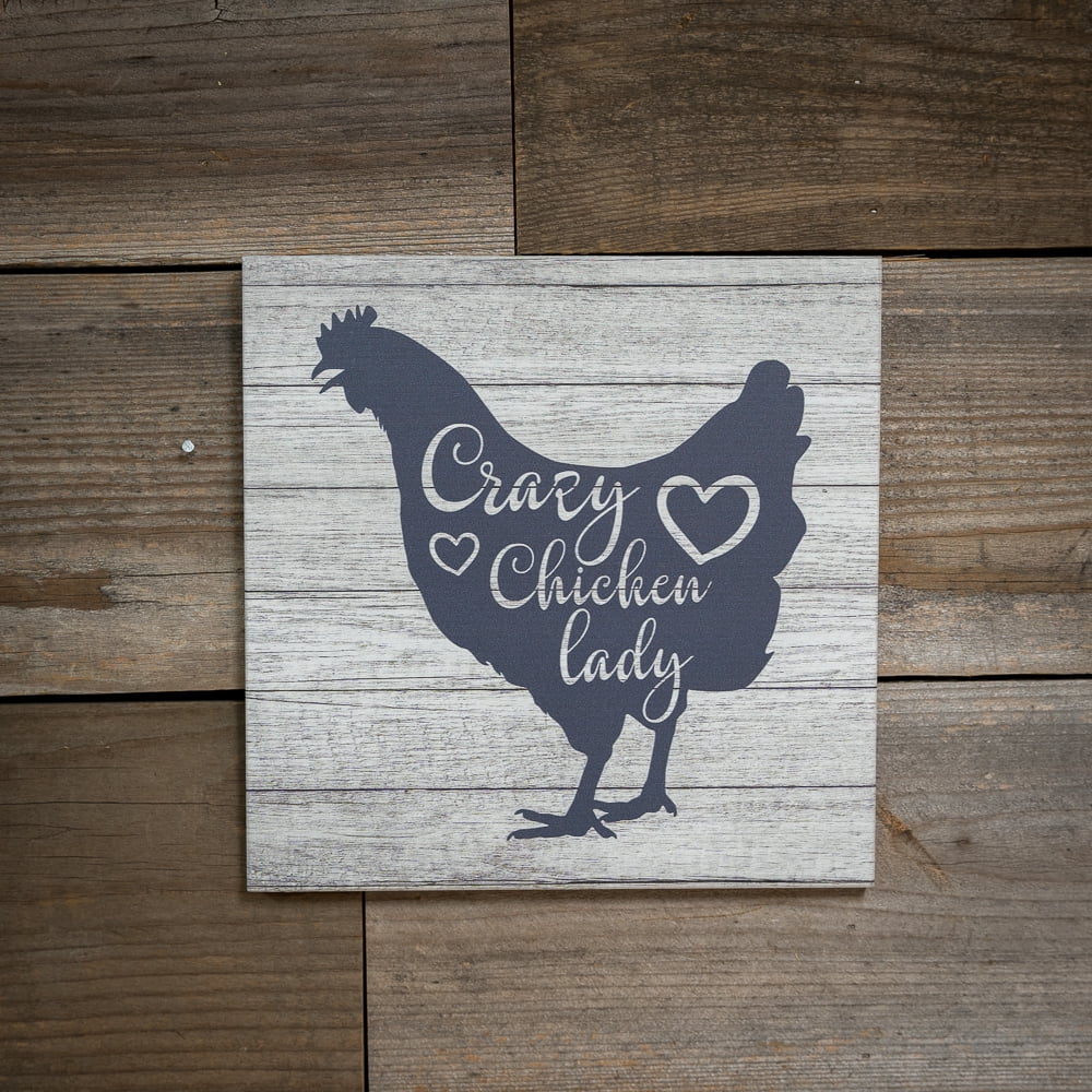 Beware Crazy Chicken Lady Rectangular Wooden Chopping Board - Funny Animal