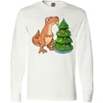 thumbnail image 3 of Inktastic Tyrannosaurus Rex Decorating Christmas Tree Long Sleeve T-Shirt, 3 of 5