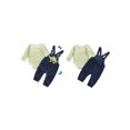 thumbnail image 2 of Gupgi Tenue d'Automne pour Bébé Garçon Fille Combinaison à Manches Longues Rayée Dinosaure Combinaison Gaufrée Ensemble 2 Pcs, 2 of 9