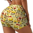 thumbnail image 2 of Vsdgher Funny Construction Vehicles print Workout Shorts for Women Seamless Soft Smooth Gym Yoga Scrunch Active Exercise Fitness Shorts, 2 of 8