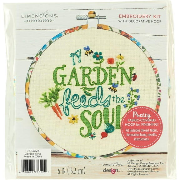Dimensions Garden Verse Embroidery Kit 6" Diameter