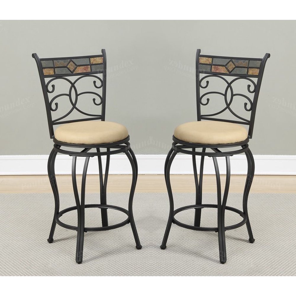 29 inch Seat H Counter Bar Chairs Kitchen Patio Metal with Back Swivel