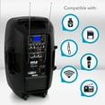 thumbnail image 2 of PYLE PPHP1299WU - Portable Hi-Power Bluetooth PA Loudspeaker - Active Powered Speaker System with Built-in Rechargeable Battery, Includes (2) UHF Wireless Microphones, FM Radio (12'' -inch Subwoofer,, 2 of 4