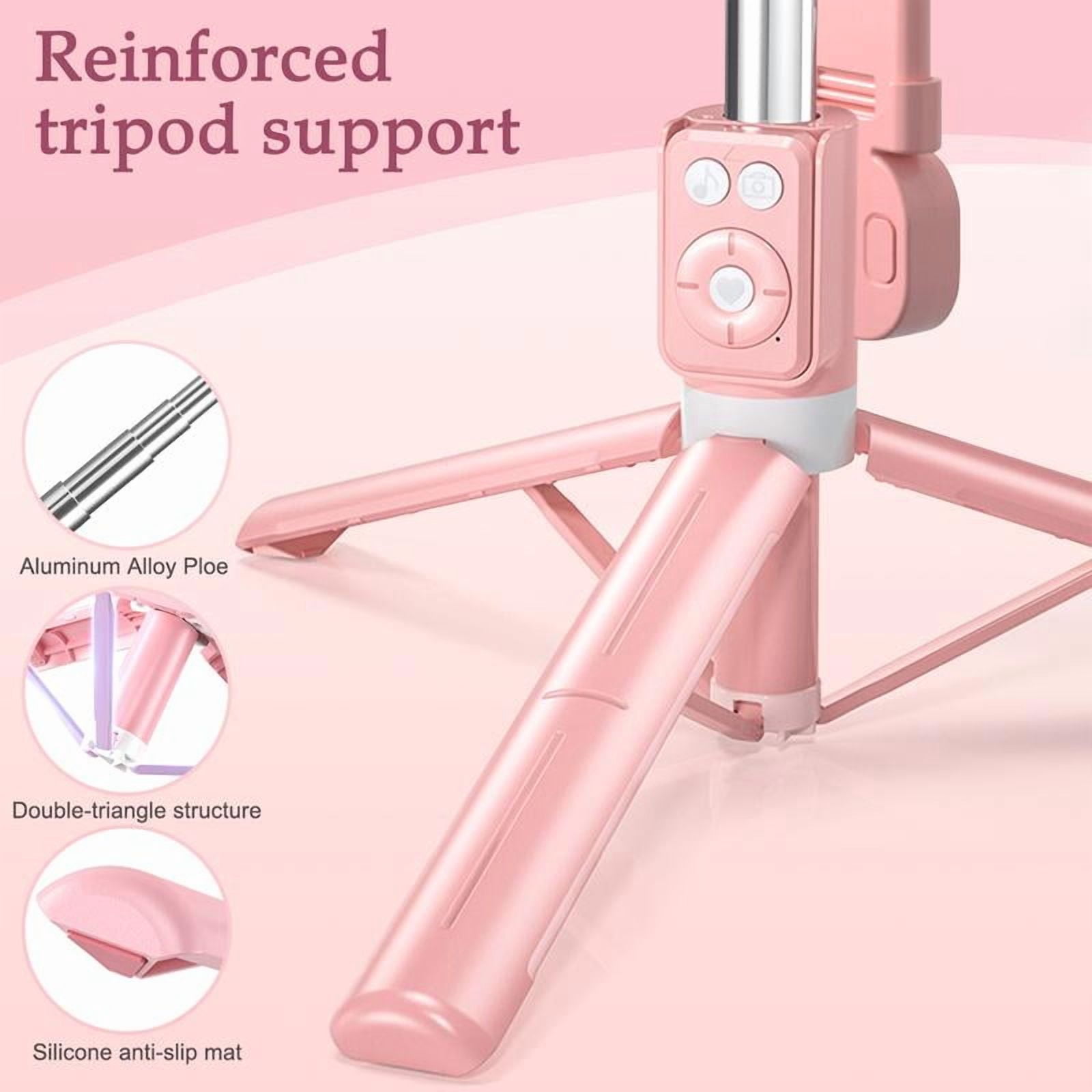 6-in-1 Selfie Tripod w/Dual Fill Lights & Wireless Remote | Portable Adjustable Phone Stand | Detachable 360° Compact Travel Tripod