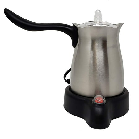 2 in 1 Turkish Coffee Maker & Milk Warmer Stainless Steel Heat Element 600W 4 Cup Capacity Auto Shut Off Cool Touch Handle Cordless