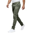 thumbnail image 4 of Mens Chinos Slim Fit Stretch Lightweight Quick Dry Flat Front Skinny Golf Dress Pants with Button and Zipper Big and Tall Size S-3XL Army Green, 4 of 5