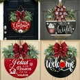 thumbnail image 7 of JHGoosa Christmas Welcome Sign For Front Door Hanging Wooden Welcome Sign Christmas Decorations Winter Decor(11.8inch), 7 of 7