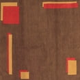 thumbnail image 1 of Ahgly Company Indoor Square Abstract Orange Modern Area Rugs, 5' Square, 1 of 4
