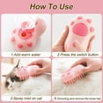 thumbnail image 6 of Cat Steam Brush, 3 in 1 Cat Steamy Brush, Silicone Massage Grooming Brush, Self cleaning Brush with USB Rechargeable, Pet Hair Cleaning Brush Comb for Cats Dogs (Pink Cat Paw), 6 of 7