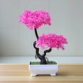 thumbnail image 3 of Artificial Plant Lifelike Maintenance Free Plastic Fake Bonsai Tree Potted Ornament Home Hotel Garden Decor Gift, 3 of 7