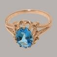 thumbnail image 5 of LBG British Made 14k Rose Gold ring with Natural Blue Topaz Womens Anniversary Ring - 33 size options - Size 11, 5 of 6