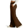 thumbnail image 6 of Womens High Waisted Trousers Fashion Solid Color Straight Wide Leg Casual Long Pants With Pocket Coffee M, 6 of 7